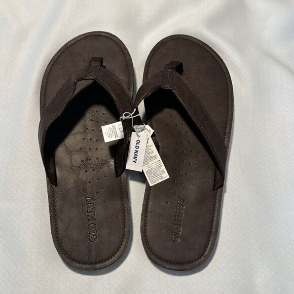 Brown Flip Flops Mens 12 13 Old Navy - Picture 1 of 2
